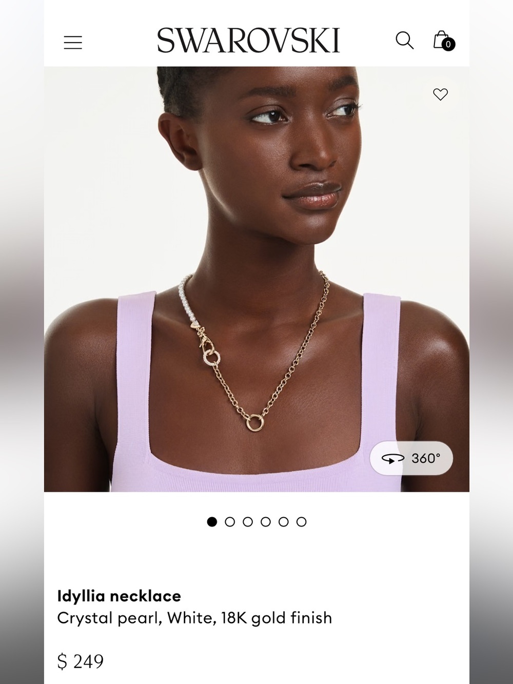 Crystal Pearl & 18K Gold Finish Necklace - White/Gold